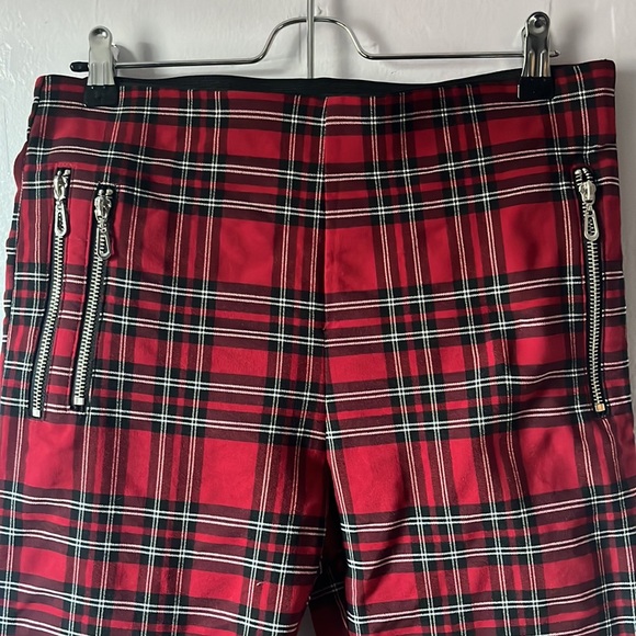 Zara red plaid leggings size large - Picture 2 of 5